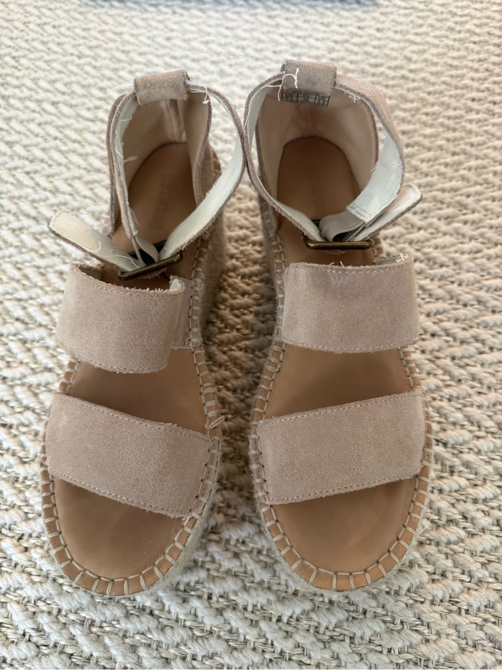 Soludos Neutral Suede Double-Strap Espadrille Sandals